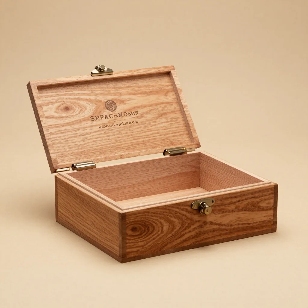 A Spanish-cedar humidor on a light background