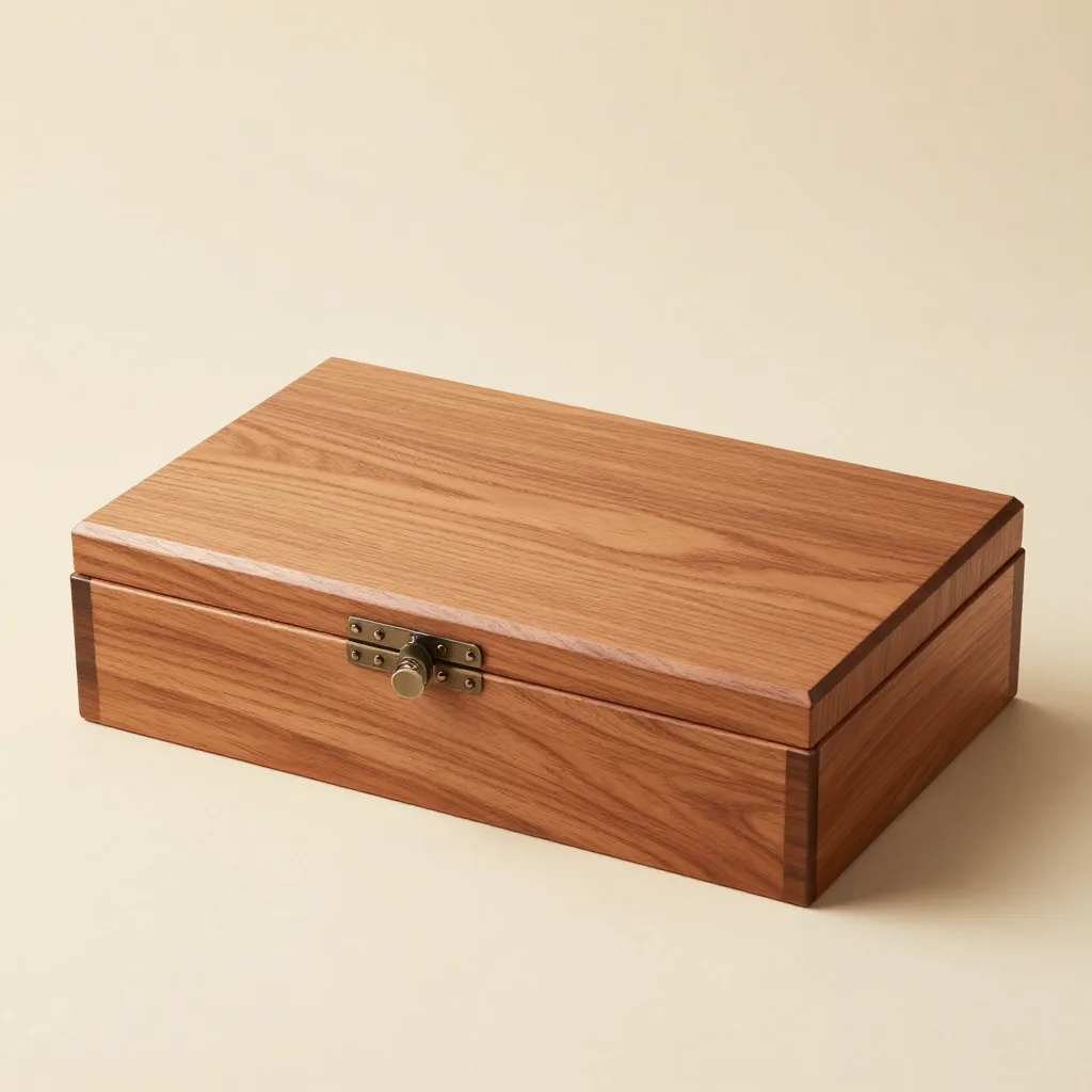 A cedar cigar gift box on a light background