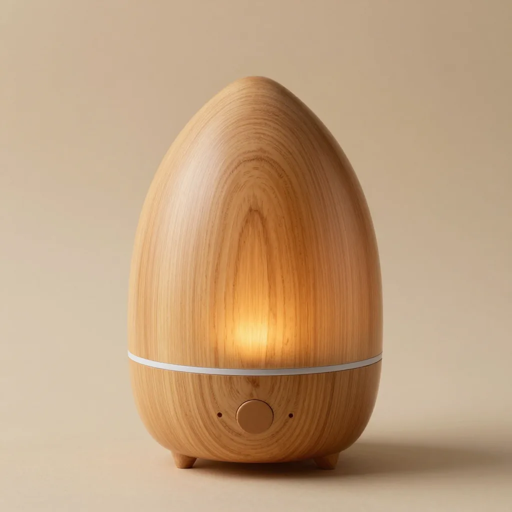 A spare cedar humidifier on a light background